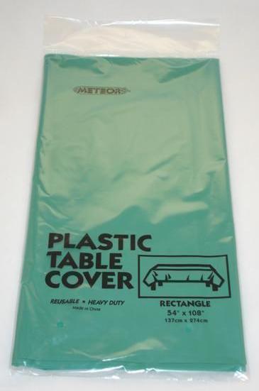 (image for) Emerald Green Plastic Table Cover ~ Rectangle - Click Image to Close